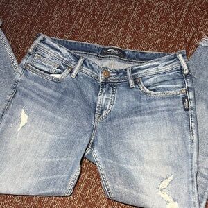 Silver Jeans suki skinny crop distressed casual denim women’s 29